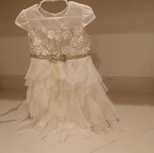 Elegant White Floral Kids Dress